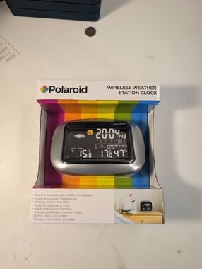 Polaroid Wireless Weather Station Clock **Brand New**